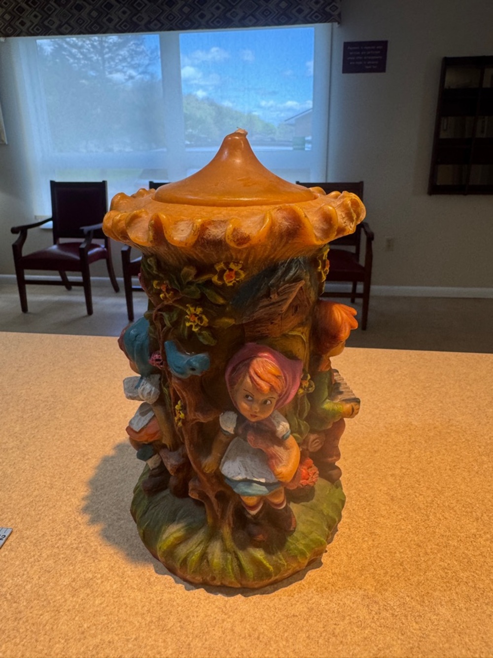 German decorative candle titled 'Children and Tree' by Johann Gunter Kerzen